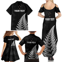 Personalised New Zealand 2025 Archery Family Matching Summer Maxi Dress and Hawaiian Shirt Aotearoa Silver Arrows Black LT01 - Polynesian Pride