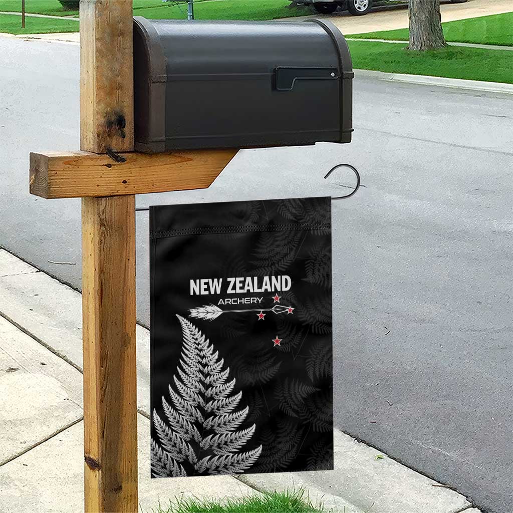 New Zealand 2025 Archery Garden Flag Aotearoa Silver Arrows Black