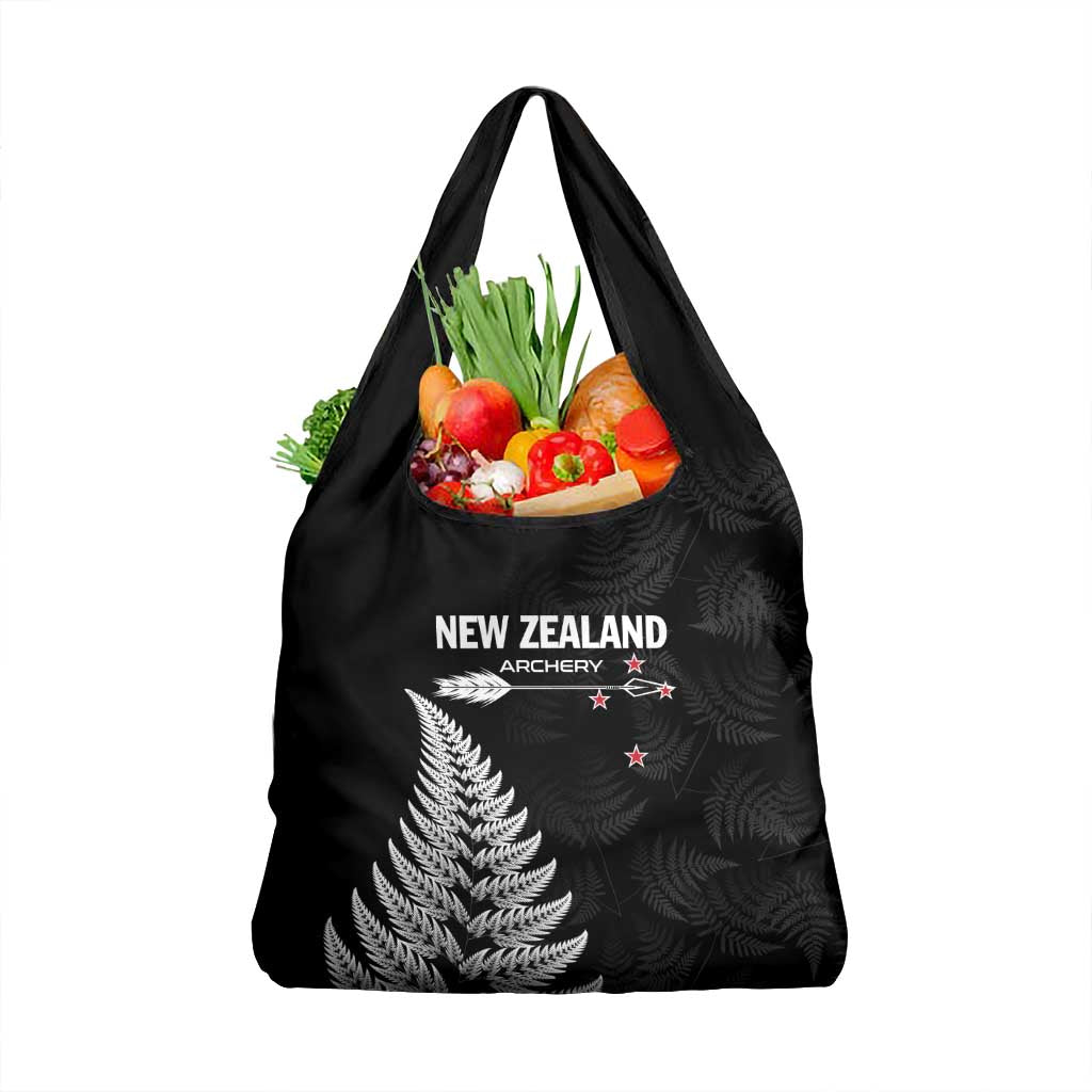 New Zealand 2025 Archery Grocery Bag Aotearoa Silver Arrows Black LT01 1-pack One Size Black - Polynesian Pride