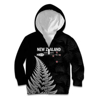 Personalised New Zealand 2025 Archery Kid Hoodie Aotearoa Silver Arrows Black