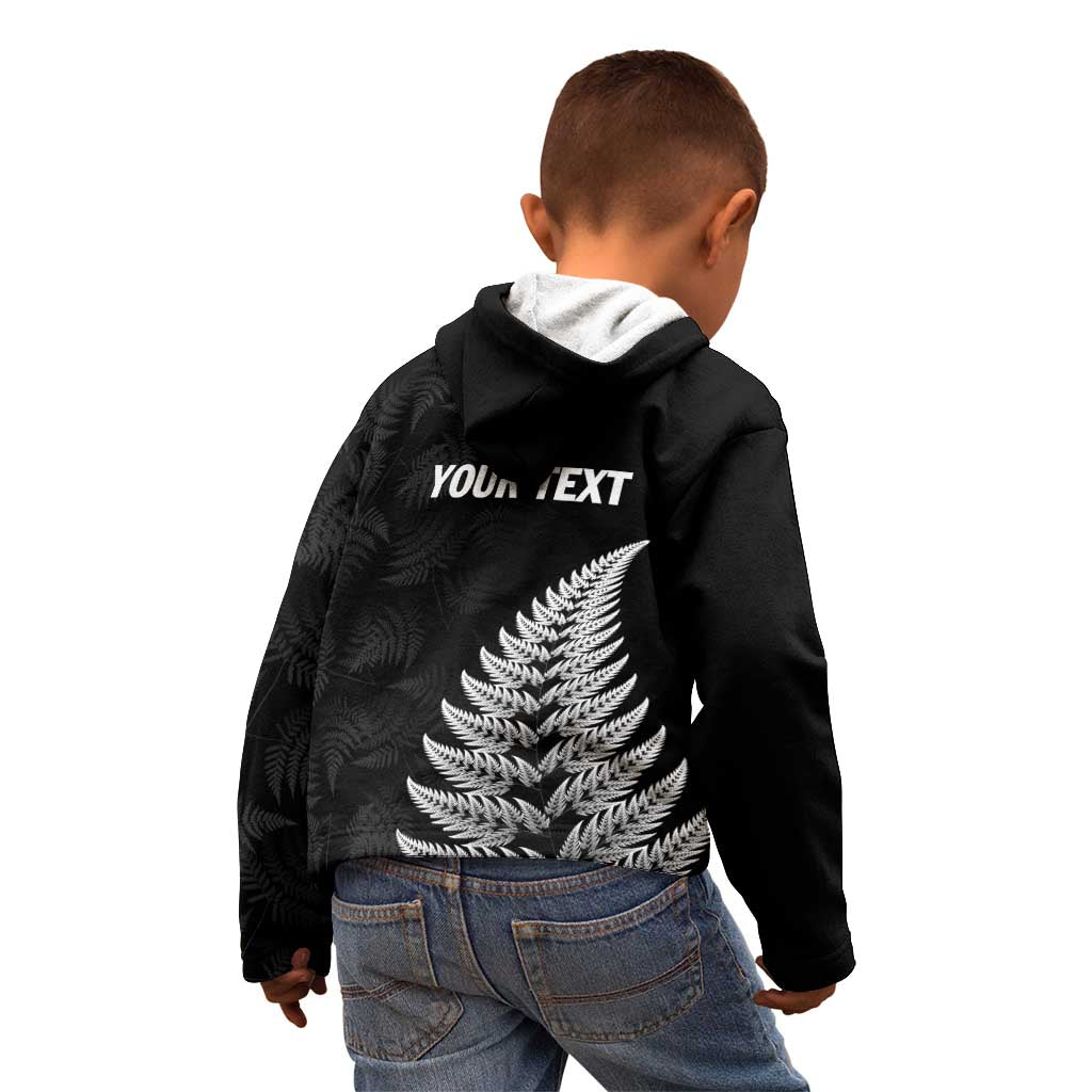 Personalised New Zealand 2025 Archery Kid Hoodie Aotearoa Silver Arrows Black