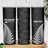 Personalised New Zealand 2025 Archery Skinny Tumbler Aotearoa Silver Arrows Black LT01 - Polynesian Pride