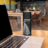 Personalised New Zealand 2025 Archery Skinny Tumbler Aotearoa Silver Arrows Black LT01 - Polynesian Pride