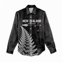 Personalised New Zealand 2025 Archery Women Casual Shirt Aotearoa Silver Arrows Black LT01 - Polynesian Pride