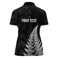 Personalised New Zealand 2025 Archery Women Polo Shirt Aotearoa Silver Arrows Black