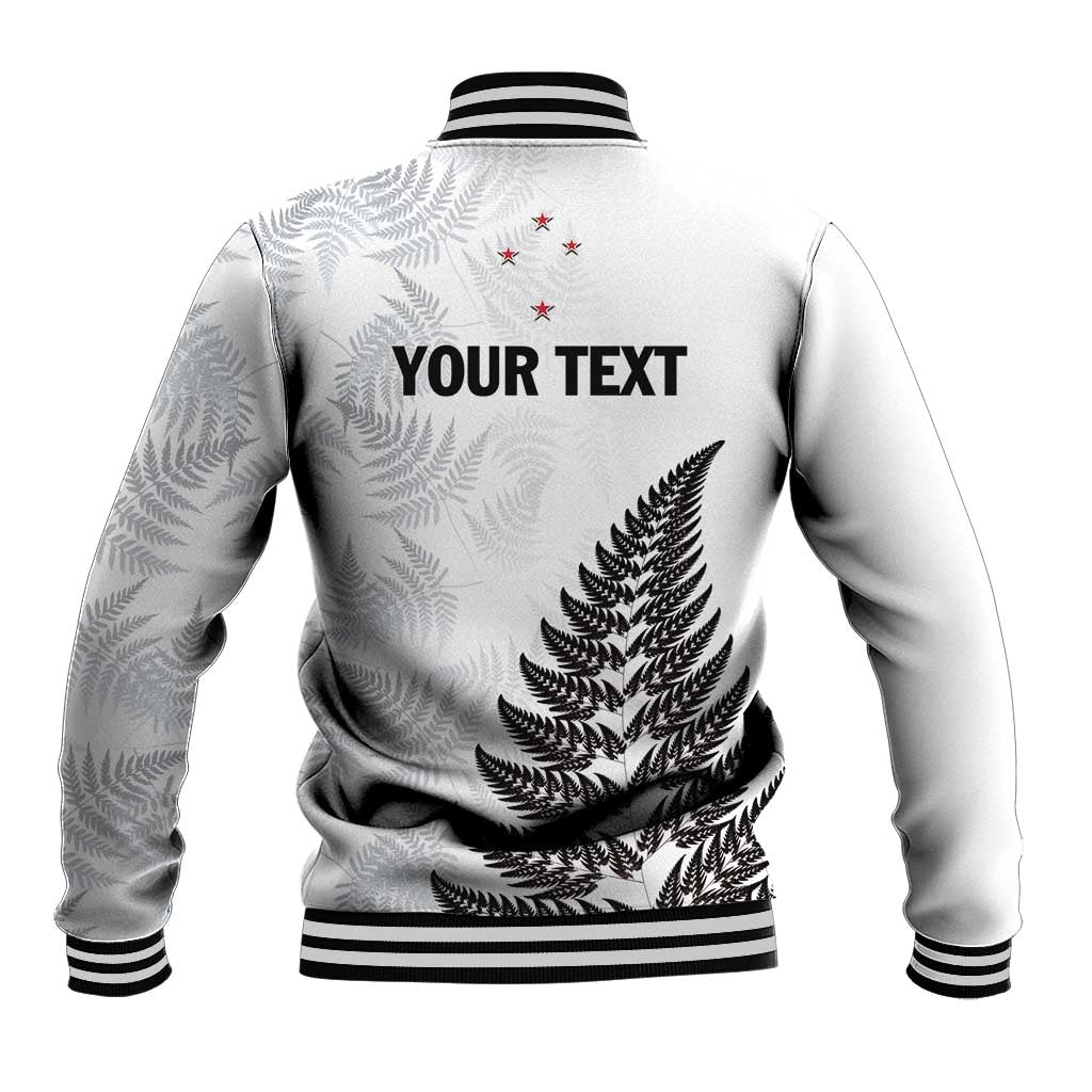 Personalised New Zealand 2025 Archery Baseball Jacket Aotearoa Silver Arrows White