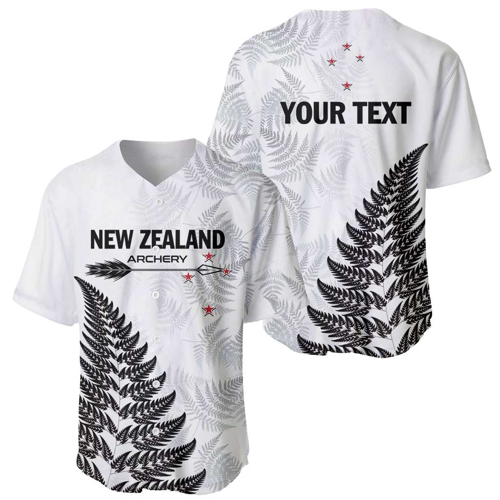 Personalised New Zealand 2025 Archery Baseball Jersey Aotearoa Silver Arrows White LT01 - Polynesian Pride