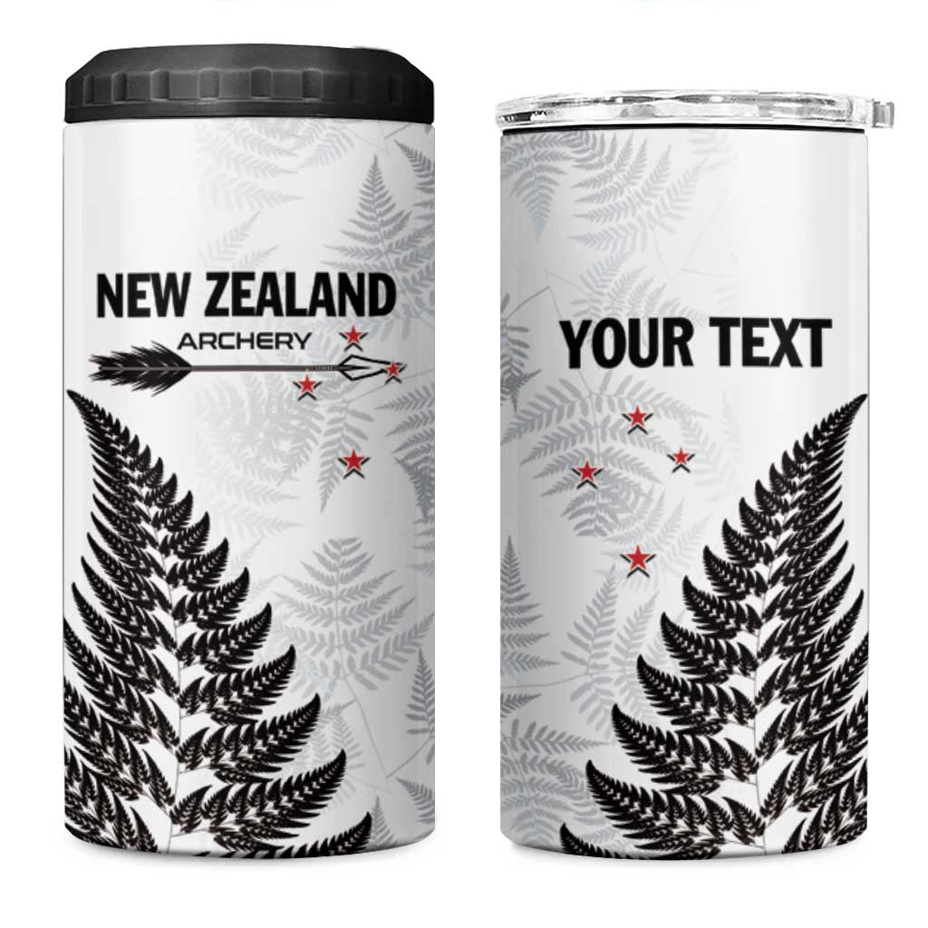 Personalised New Zealand 2025 Archery 4 in 1 Can Cooler Tumbler Aotearoa Silver Arrows White LT01 One Size: 16 oz White - Polynesian Pride