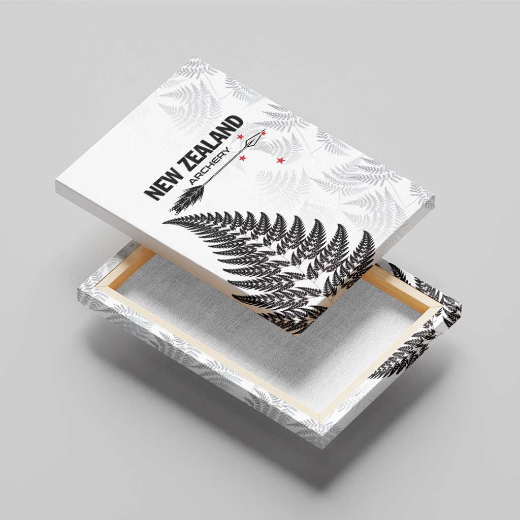 New Zealand 2025 Archery Canvas Wall Art Aotearoa Silver Arrows White