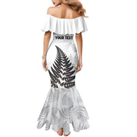 Personalised New Zealand 2025 Archery Family Matching Mermaid Dress and Hawaiian Shirt Aotearoa Silver Arrows White LT01 - Polynesian Pride