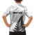 Personalised New Zealand 2025 Archery Family Matching Off The Shoulder Long Sleeve Dress and Hawaiian Shirt Aotearoa Silver Arrows White