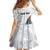 Personalised New Zealand 2025 Archery Family Matching Off The Shoulder Long Sleeve Dress and Hawaiian Shirt Aotearoa Silver Arrows White