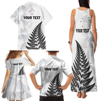 Personalised New Zealand 2025 Archery Family Matching Tank Maxi Dress and Hawaiian Shirt Aotearoa Silver Arrows White LT01 - Polynesian Pride