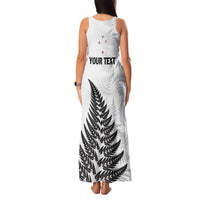 Personalised New Zealand 2025 Archery Family Matching Tank Maxi Dress and Hawaiian Shirt Aotearoa Silver Arrows White LT01 - Polynesian Pride
