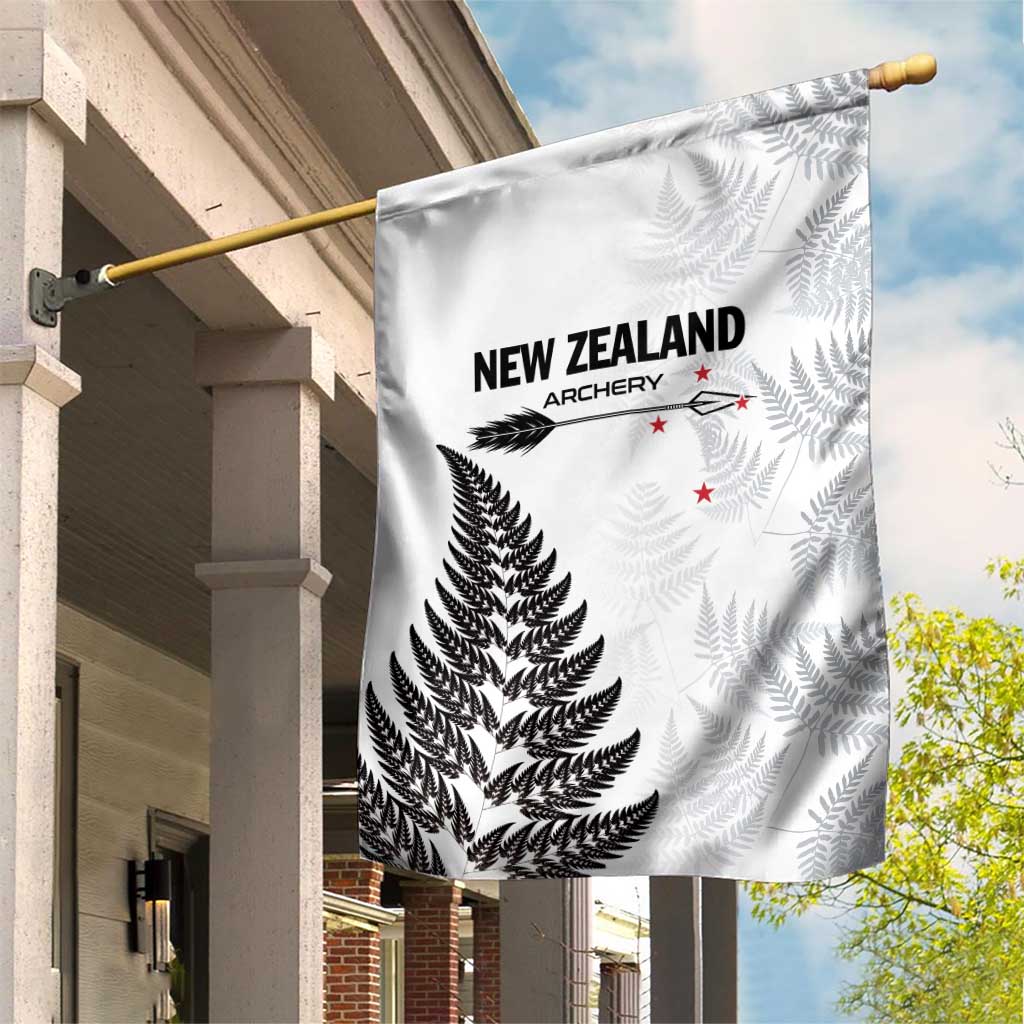 New Zealand 2025 Archery Garden Flag Aotearoa Silver Arrows White