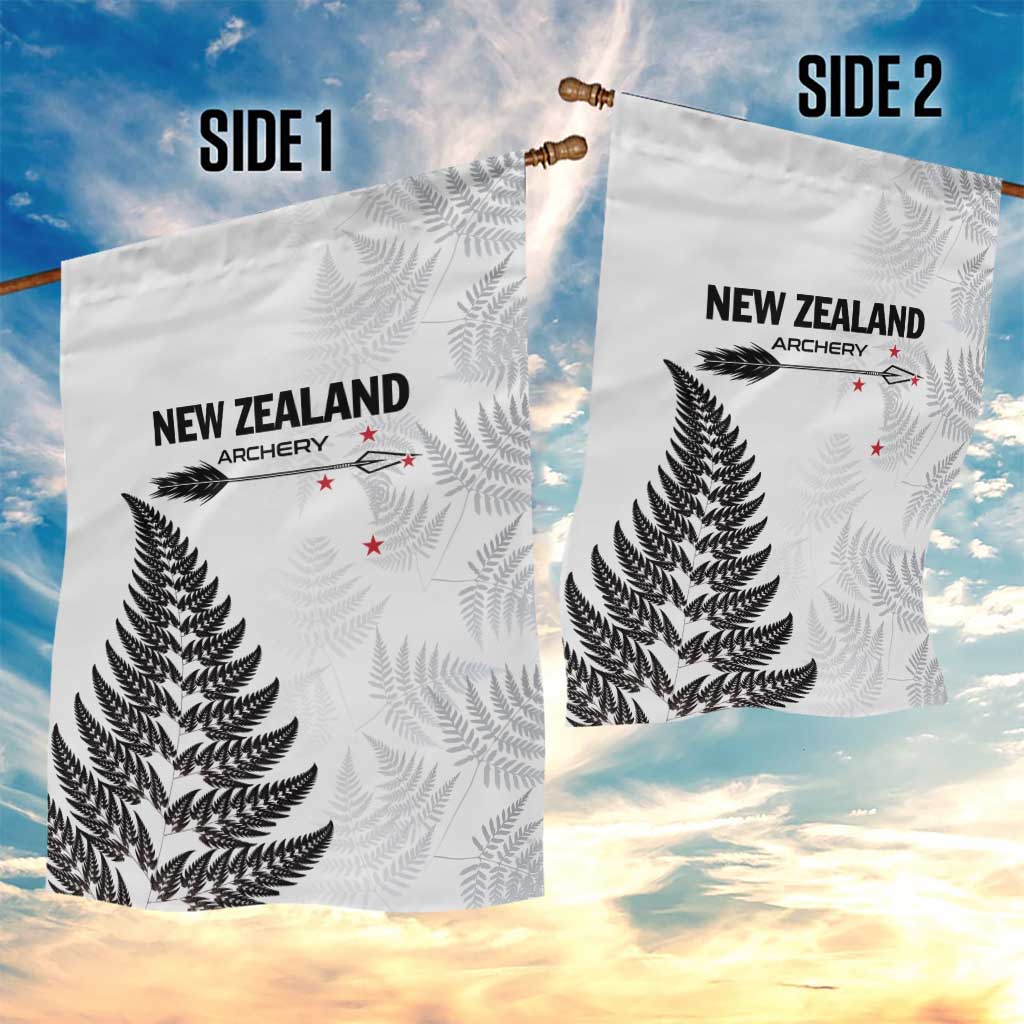 New Zealand 2025 Archery Garden Flag Aotearoa Silver Arrows White