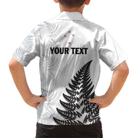Personalised New Zealand 2025 Archery Kid Hawaiian Shirt Aotearoa Silver Arrows White