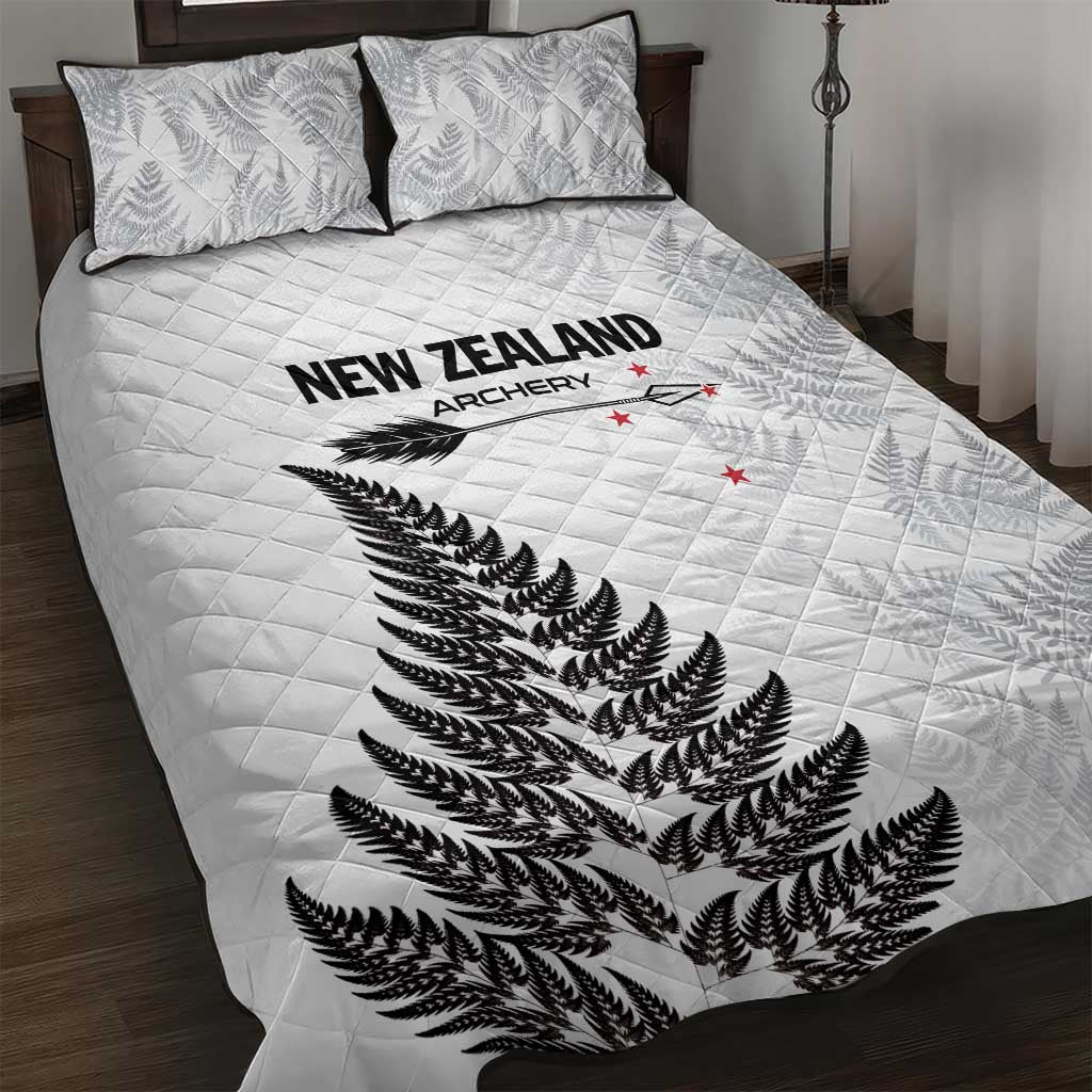 New Zealand 2025 Archery Quilt Bed Set Aotearoa Silver Arrows White
