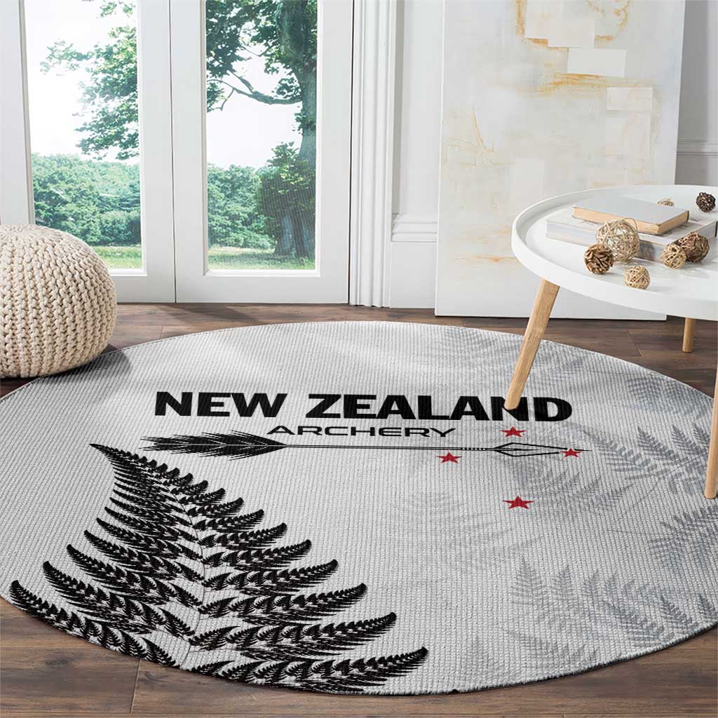 New Zealand 2025 Archery Round Carpet Aotearoa Silver Arrows White