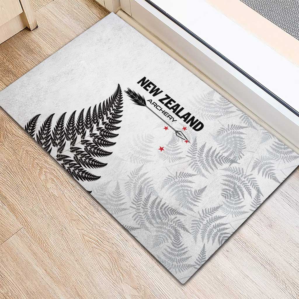 New Zealand 2025 Archery Rubber Doormat Aotearoa Silver Arrows White