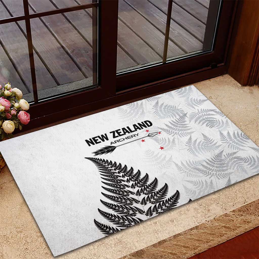New Zealand 2025 Archery Rubber Doormat Aotearoa Silver Arrows White