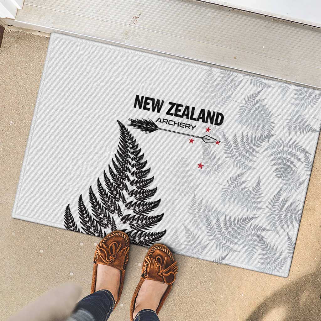 New Zealand 2025 Archery Rubber Doormat Aotearoa Silver Arrows White
