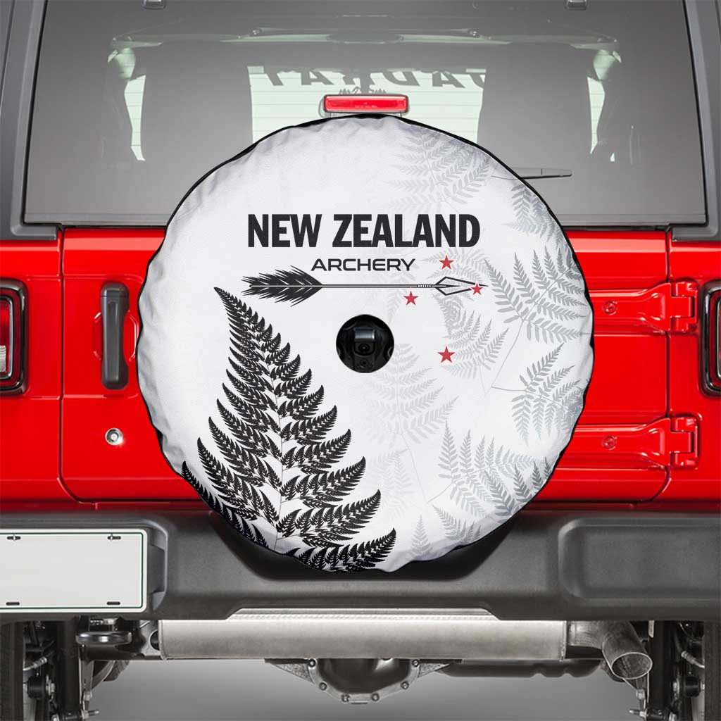 New Zealand 2025 Archery Spare Tire Cover Aotearoa Silver Arrows White