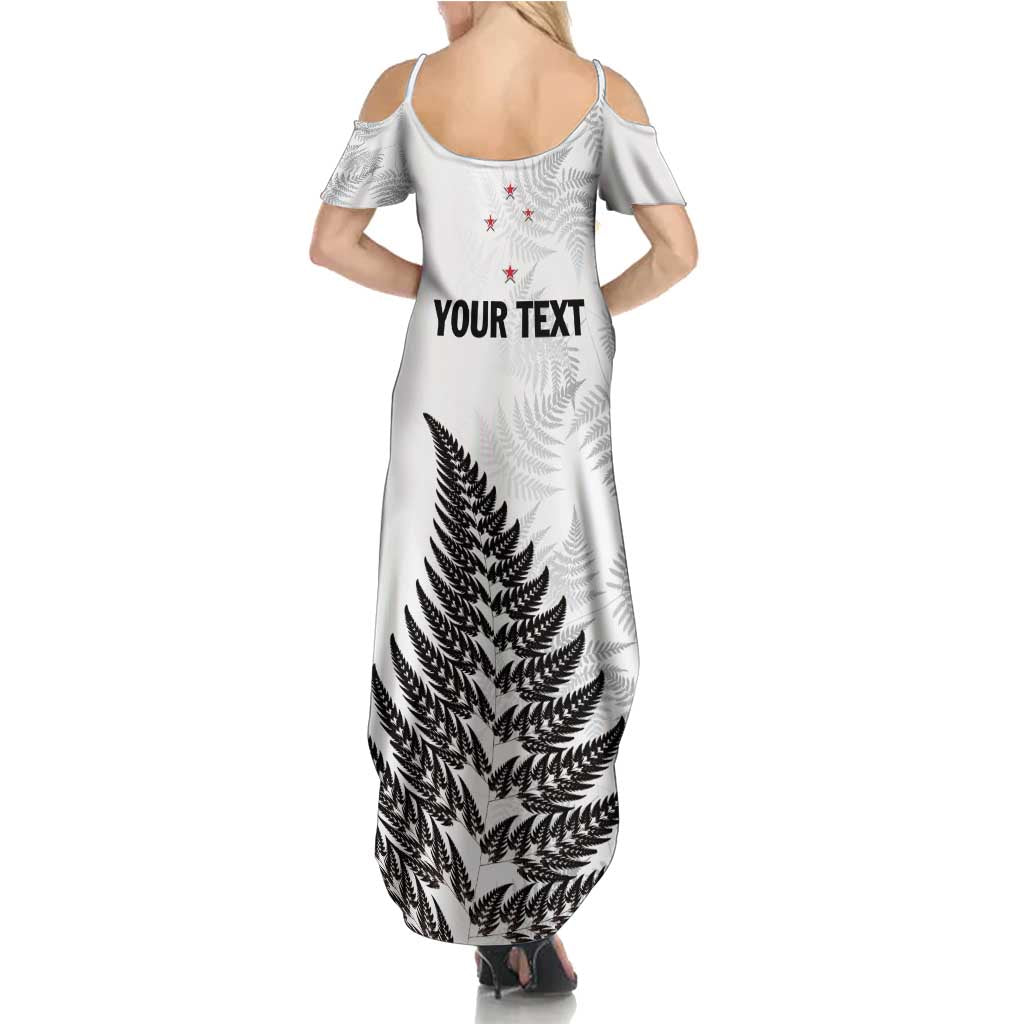 Personalised New Zealand 2025 Archery Summer Maxi Dress Aotearoa Silver Arrows White