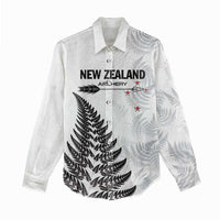 Personalised New Zealand 2025 Archery Women Casual Shirt Aotearoa Silver Arrows White LT01 - Polynesian Pride