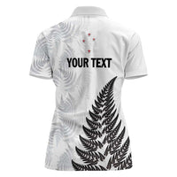 Personalised New Zealand 2025 Archery Women Polo Shirt Aotearoa Silver Arrows White