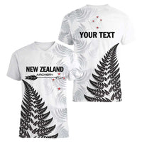 Personalised New Zealand 2025 Archery Women V-Neck T-Shirt Aotearoa Silver Arrows White LT01 - Polynesian Pride