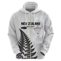 Personalised New Zealand 2025 Archery Zip Hoodie Aotearoa Silver Arrows White