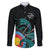 Personalised New Zealand Archery Family Matching Off The Shoulder Long Sleeve Dress and Hawaiian Shirt Turquoise Maori Silver Fern