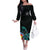 Personalised New Zealand Archery Family Matching Off The Shoulder Long Sleeve Dress and Hawaiian Shirt Turquoise Maori Silver Fern