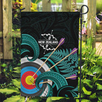 New Zealand Archery Garden Flag Turquoise Maori Silver Fern