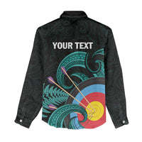 Personalised New Zealand Archery Women Casual Shirt Turquoise Maori Silver Fern LT01 - Polynesian Pride