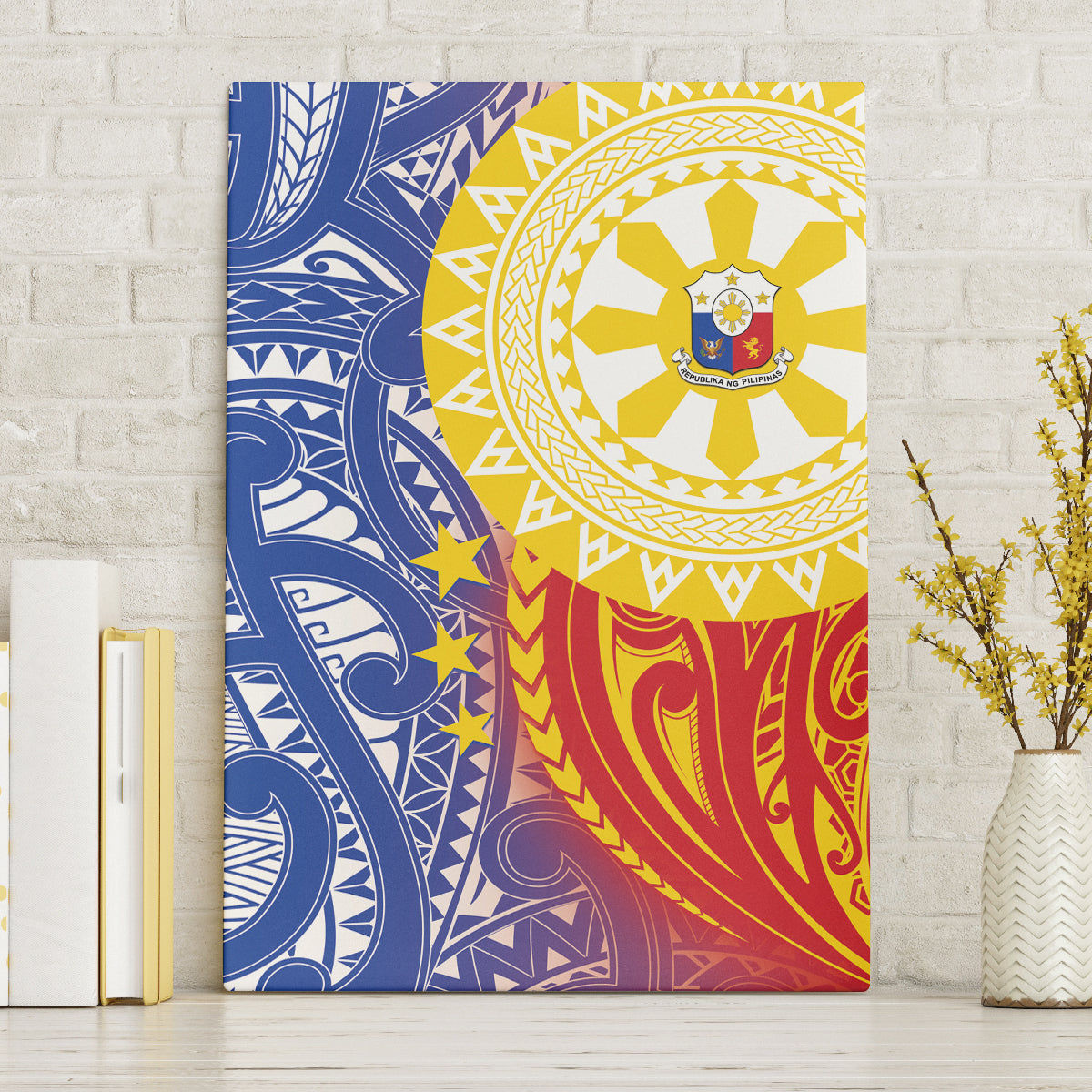 Philippines Canvas Wall Art Pilipinas Polynesian Pattern