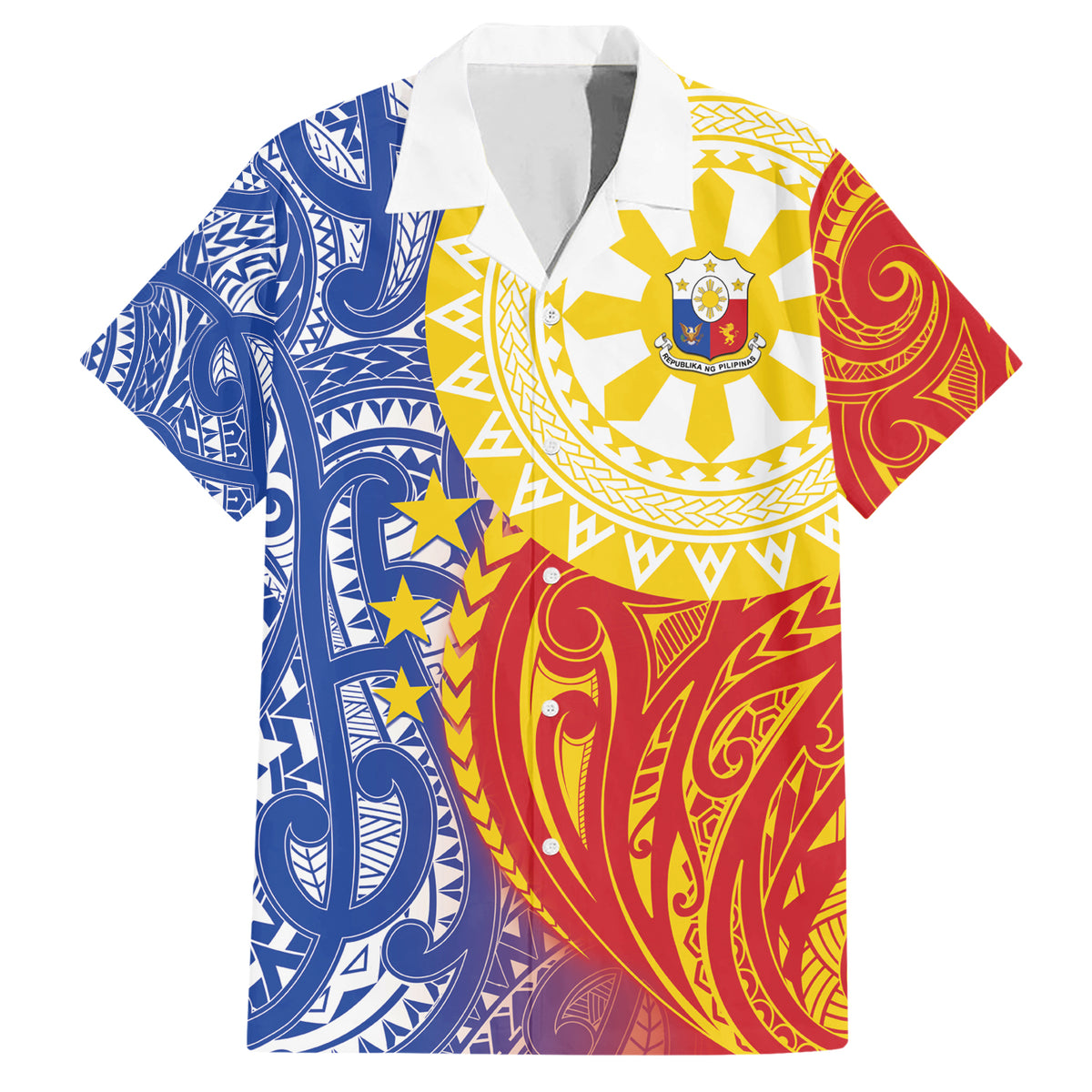 Philippines Family Matching Short Sleeve Bodycon Dress and Hawaiian Shirt Pilipinas Polynesian Pattern