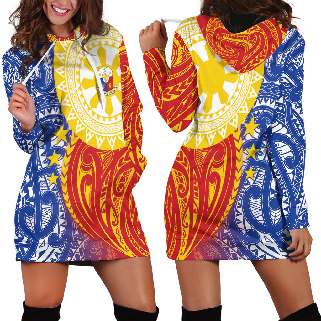 Philippines Hoodie Dress Pilipinas Polynesian Pattern