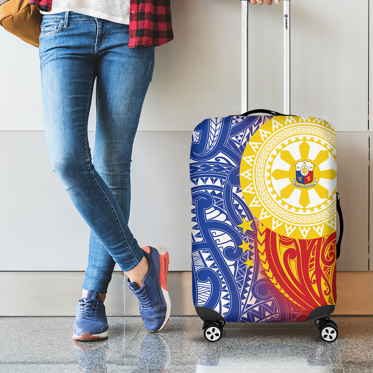 Philippines Luggage Cover Pilipinas Polynesian Pattern