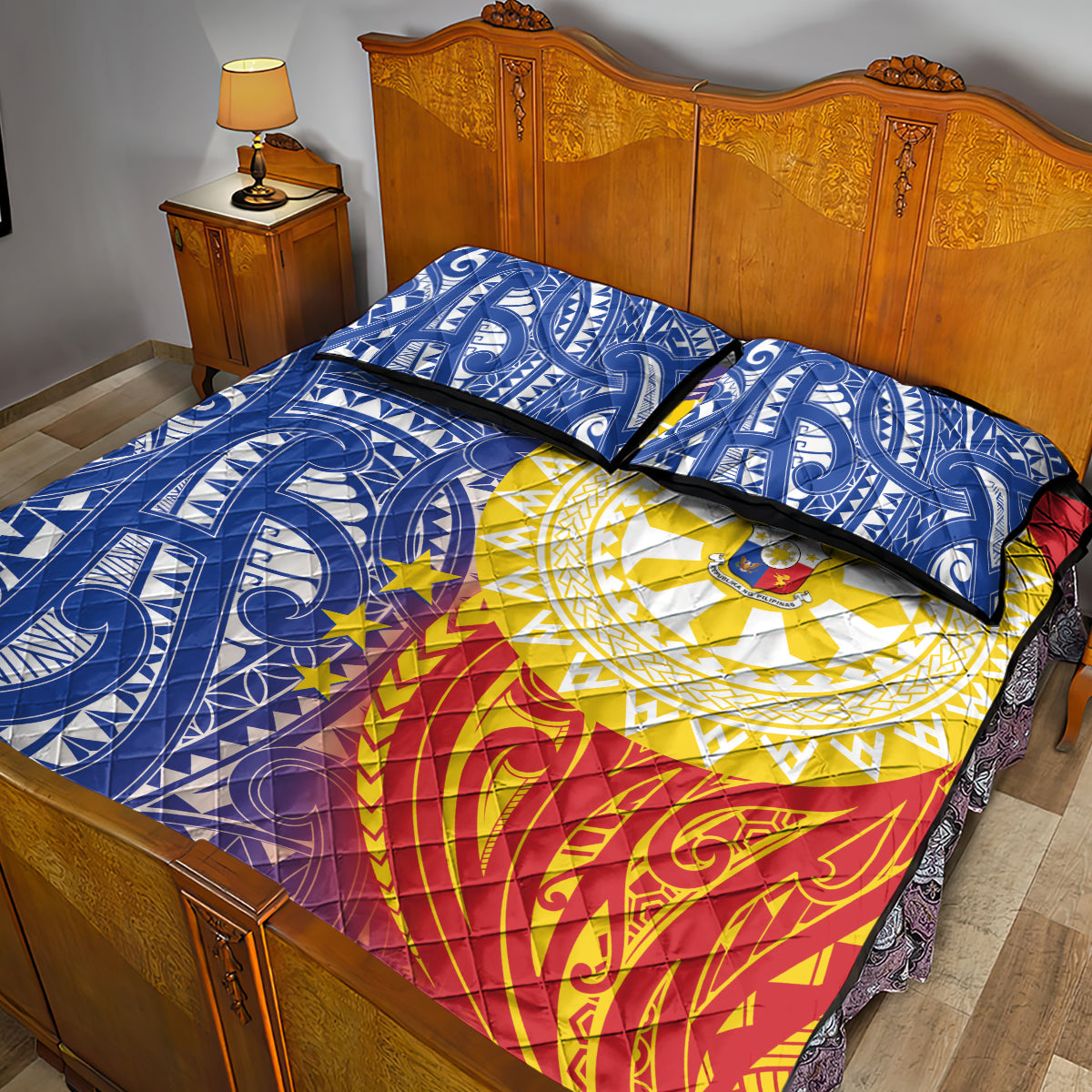 Philippines Quilt Bed Set Pilipinas Polynesian Pattern