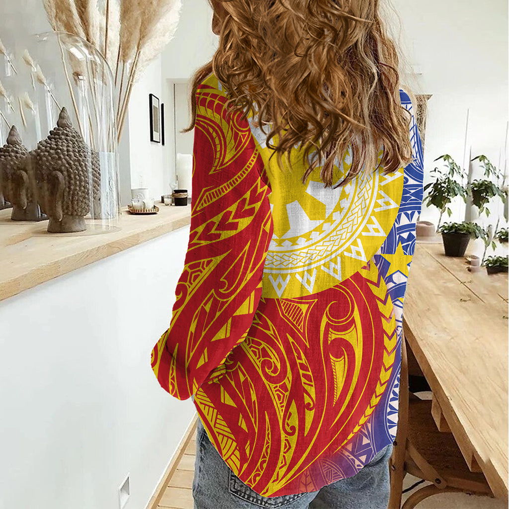 Philippines Women Casual Shirt Pilipinas Polynesian Pattern LT01 - Polynesian Pride