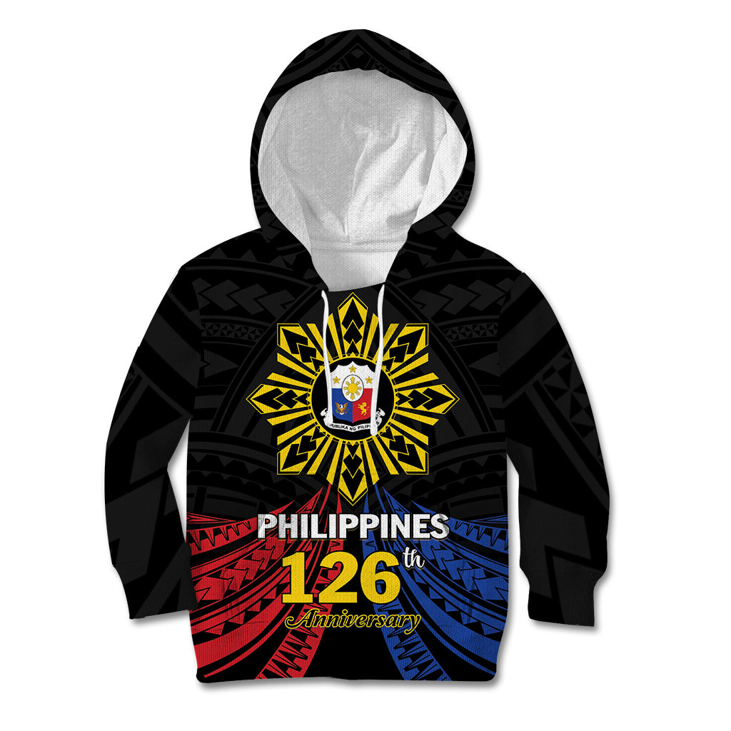Personalized Philippines Independence Day Kid Hoodie Filipino 126th Anniversary Sun Tattoo