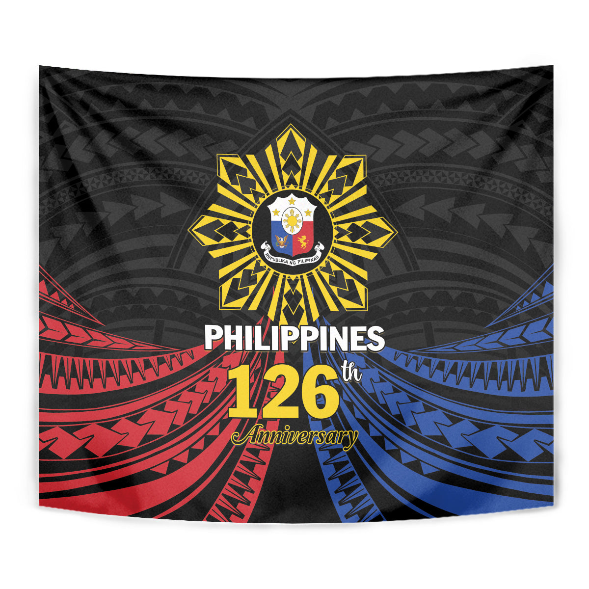Philippines Independence Day Tapestry Filipino 126th Anniversary Sun Tattoo