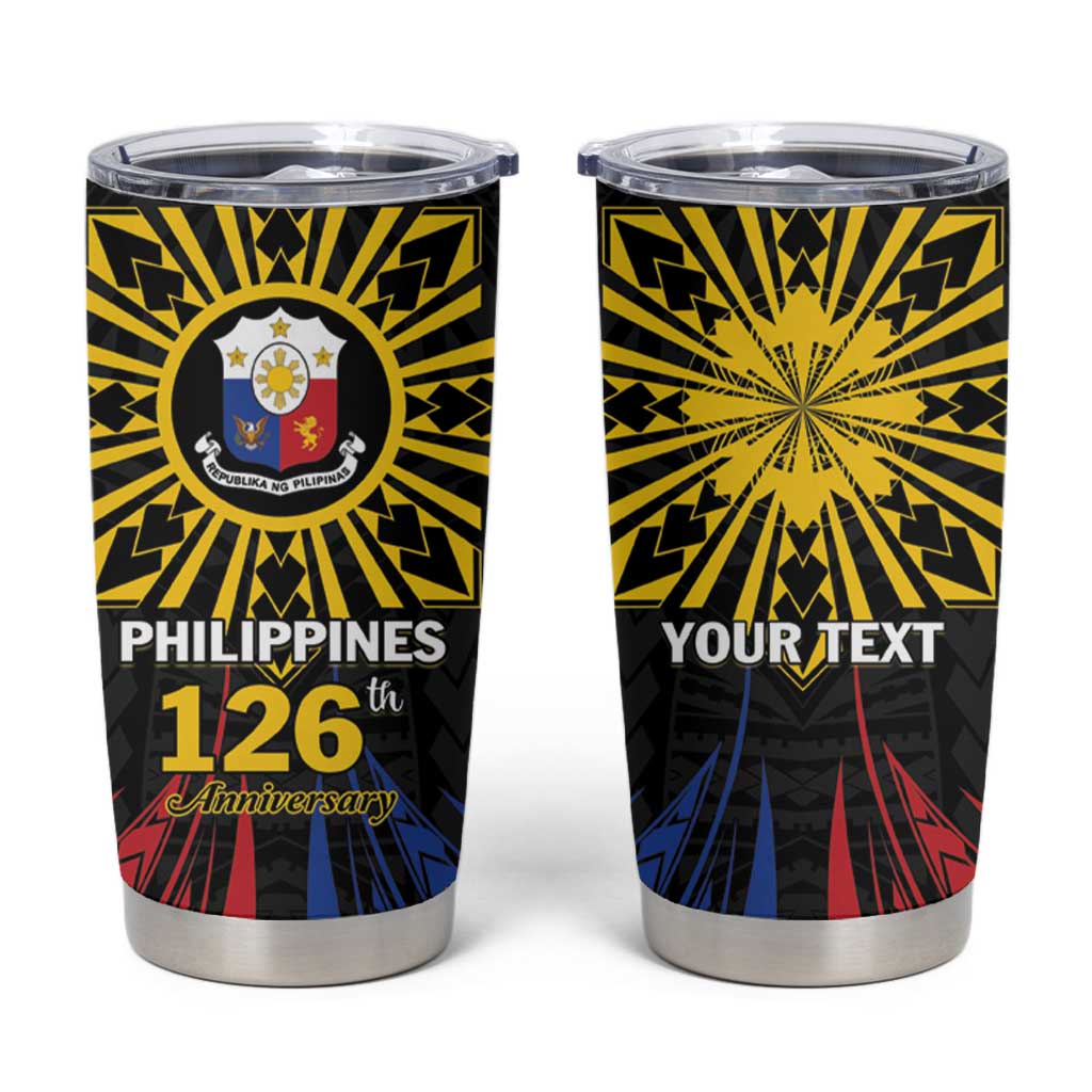 Personalized Philippines Independence Day Tumbler Cup Filipino 126th Anniversary Sun Tattoo