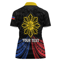 Personalized Philippines Independence Day Women Polo Shirt Filipino 126th Anniversary Sun Tattoo