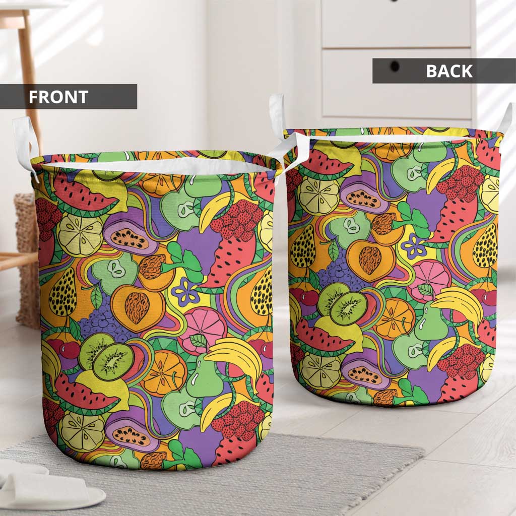 Hawaii Fruits Hippie Style Laundry Basket Vibrant Colorful LT01 - Polynesian Pride