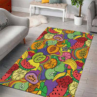 Hawaii Fruits Hippie Style Area Rug Vibrant Colorful LT01 - Polynesian Pride