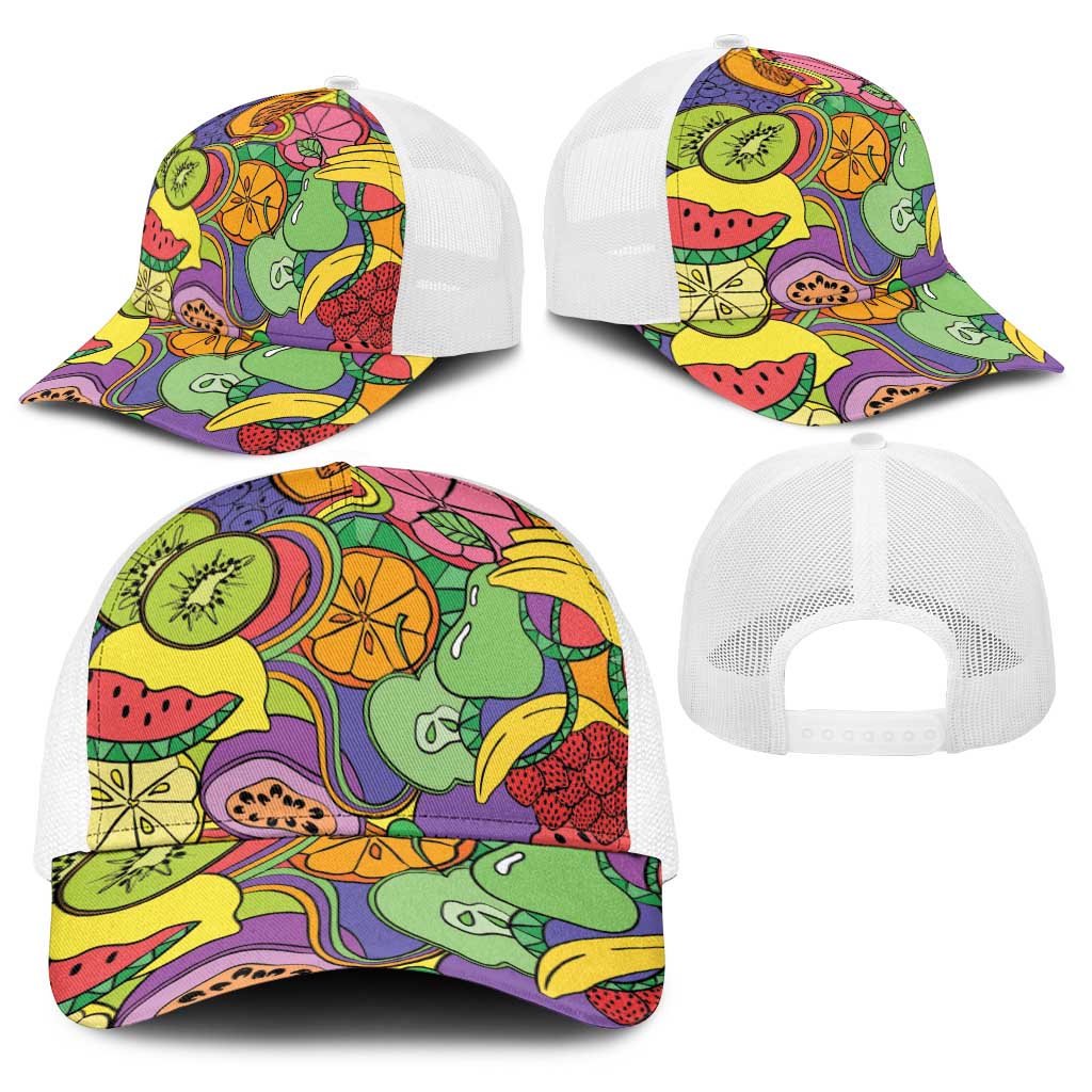 Hawaii Fruits Hippie Style Baseball Net Cap Vibrant Colorful LT01 - Polynesian Pride
