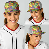 Hawaii Fruits Hippie Style Baseball Net Cap Vibrant Colorful LT01 - Polynesian Pride